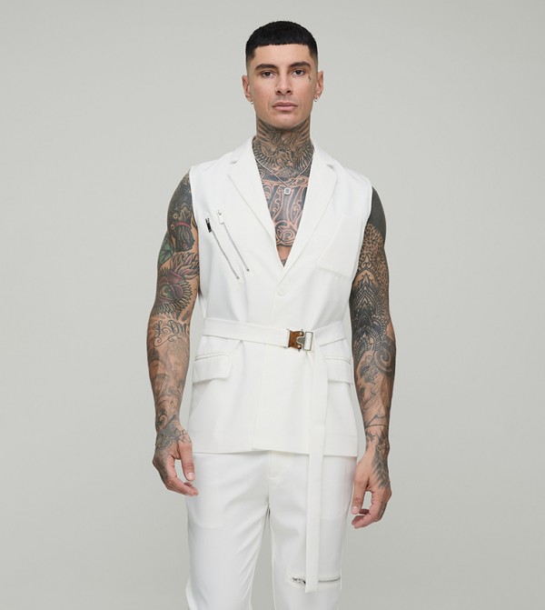 Single Breasted Sleeveless Blazer