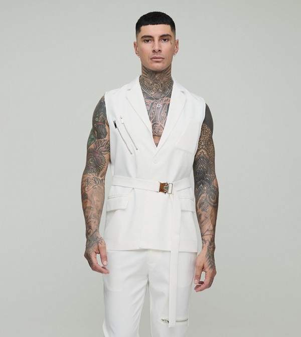 Single Breasted Sleeveless Waistcoat
