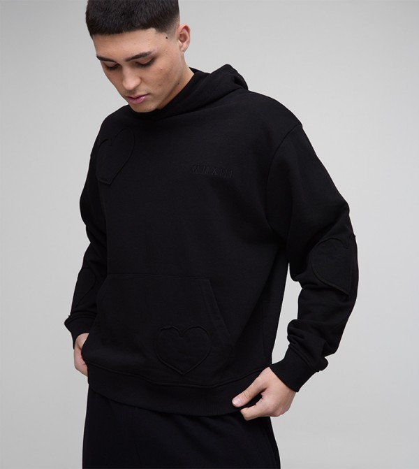 Heart Applique Oversized Hoodie