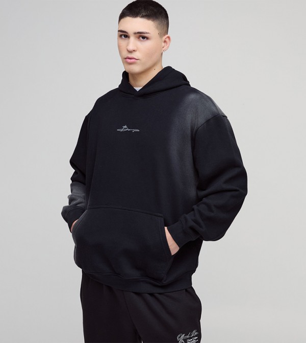 Embroidered Long Sleeves Oversized Hoodie