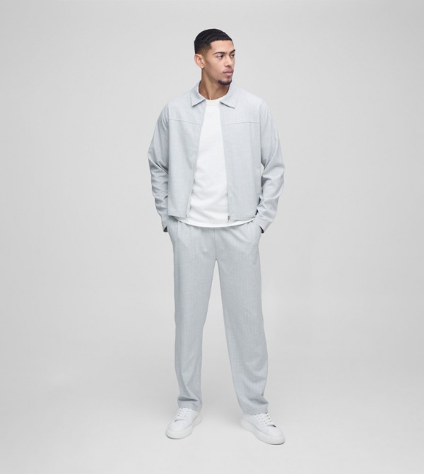 Striped Mid Rise Straight Fit Trousers
