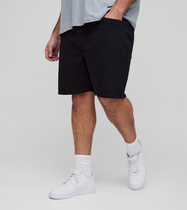 Plus & Tall Relaxed Fit Rigid Denim Shorts