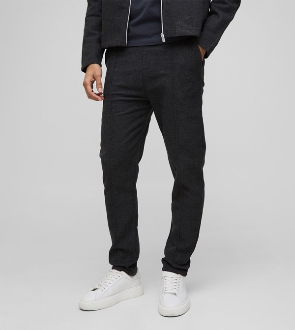 Brushed Mid Rise Slim Fit Jogger Pants
