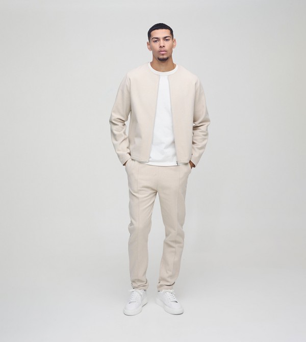 Brushed Mid Rise Slim Fit Jogger Pants