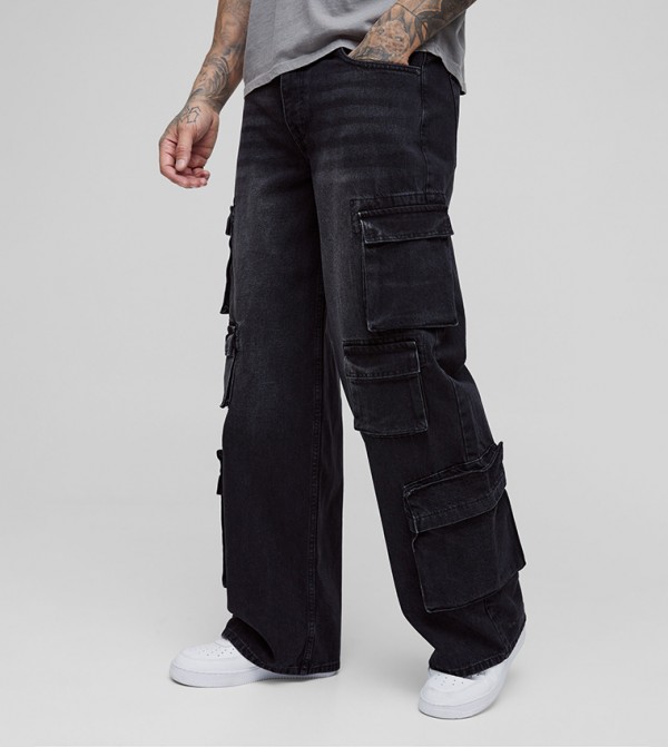 Tall Extreme Cargo Flared Baggy Jeans