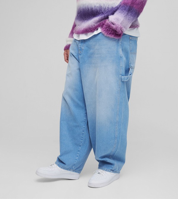 Plus & Tall Adjustable Waist Balloon Fit Carpenter Jeans