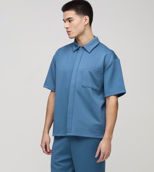 Solid Short Sleeves Oversized Shirt