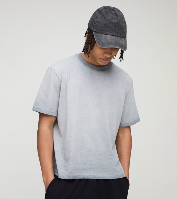 Washed Crew Neck Boxy T-Shirt