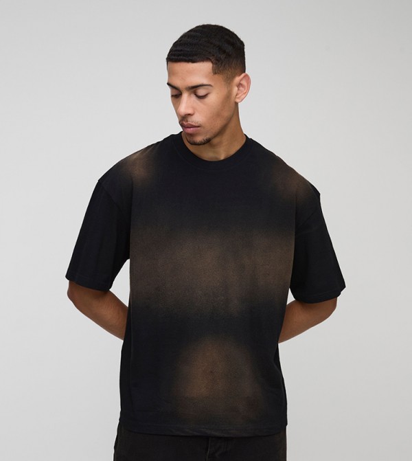 Spray Wash Crew Neck Oversized T-Shirt