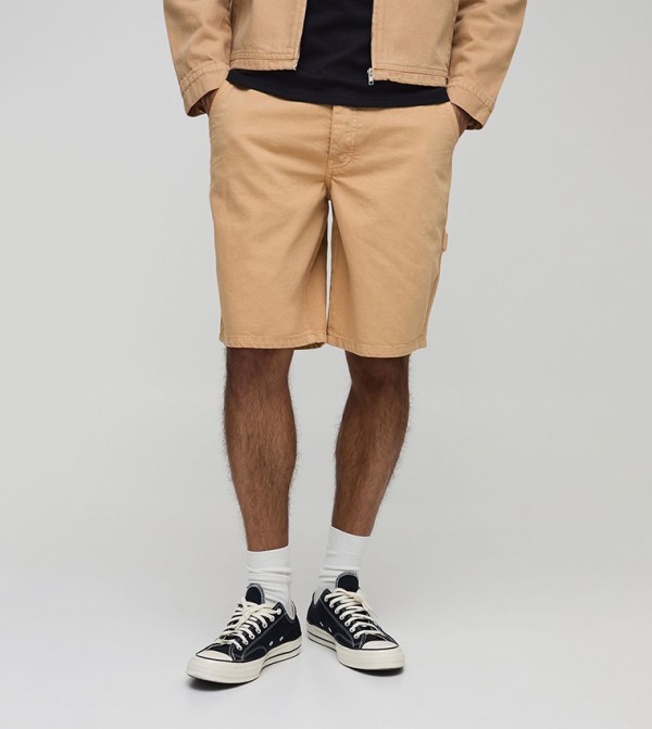 Relaxed Fit Twill Worker Shorts