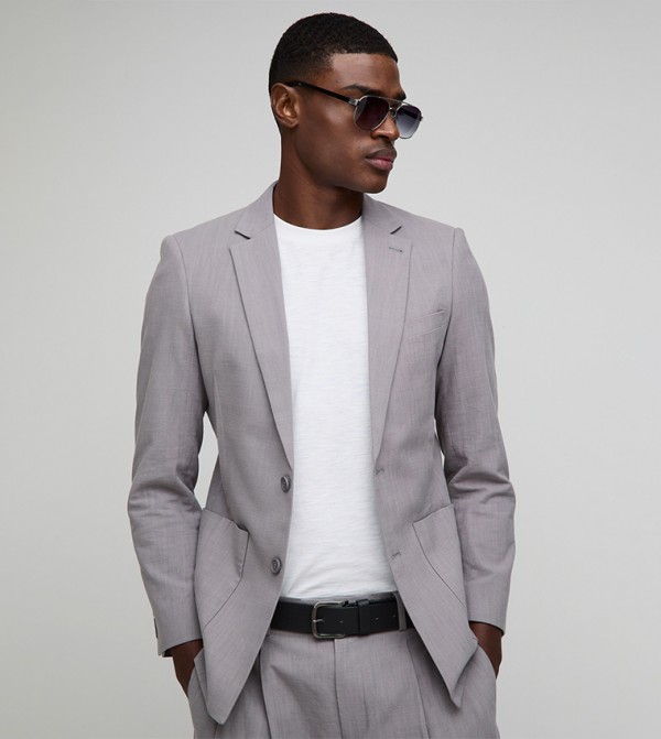 Linen Blend Slim Fit Blazer