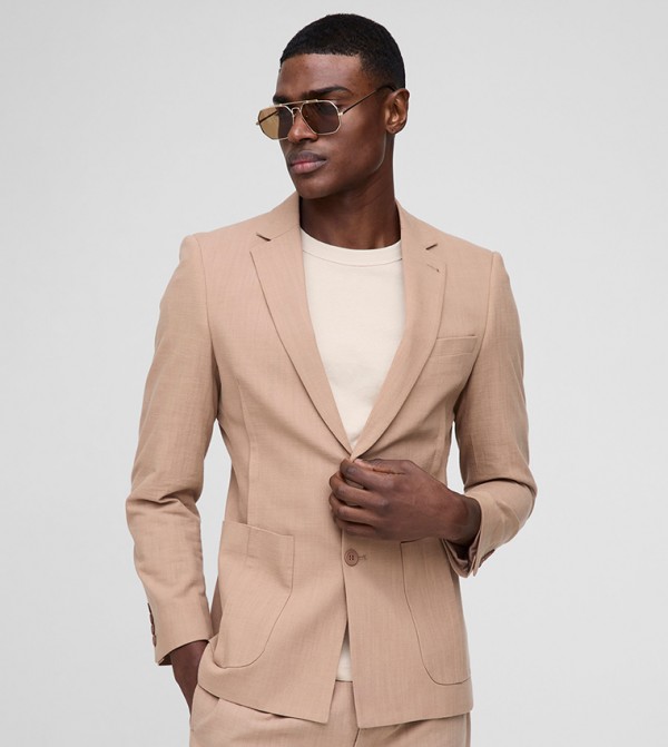 Linen Blend Slim Fit Blazer