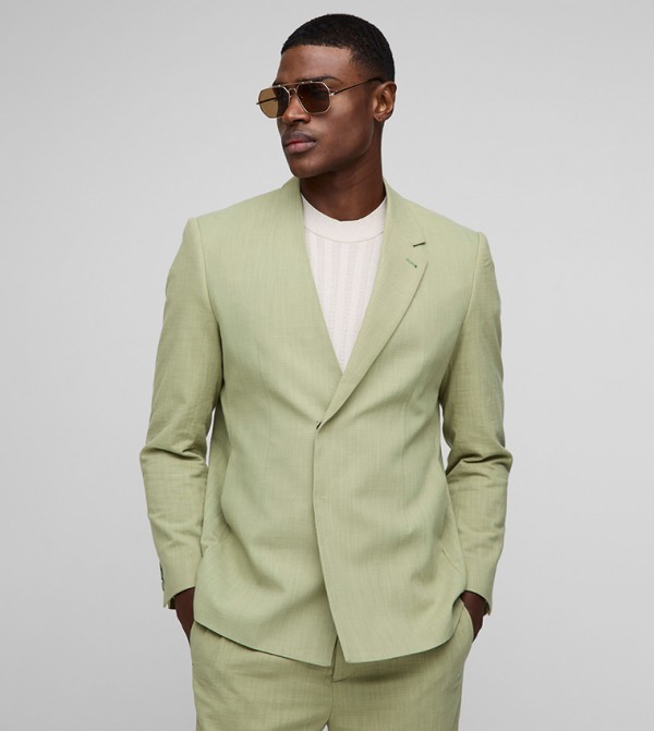 Linen Blend Straight Fit Blazer