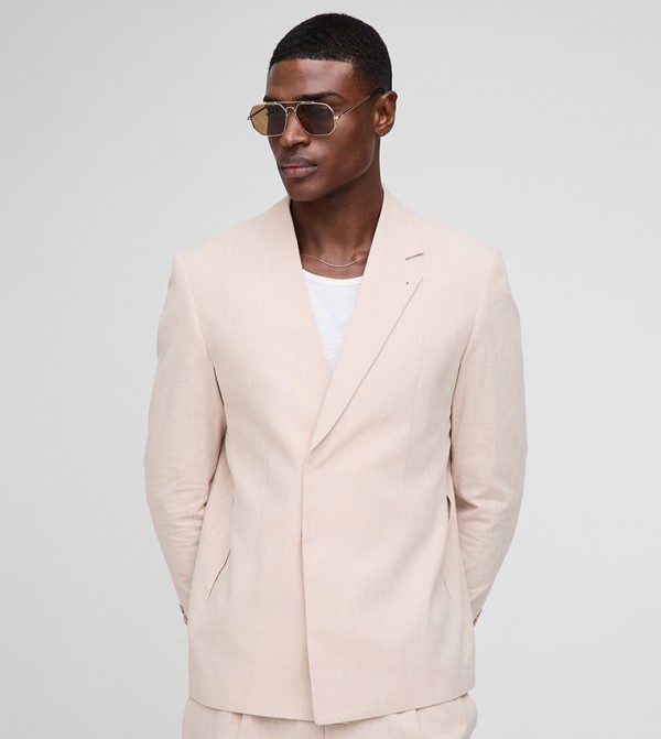 Linen Blend Straight Fit Blazer