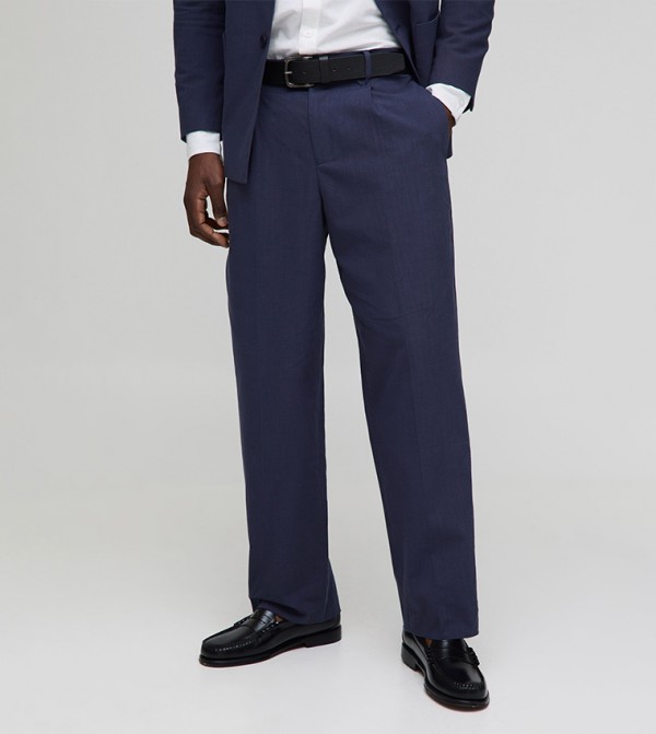 Linen Blend Relaxed Fit Trousers