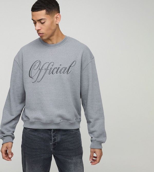 Varsity Contrast Embroidered Sweatshirt