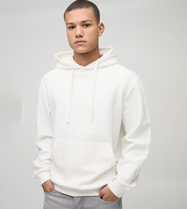 Ribbed Long Sleeves Hoodie