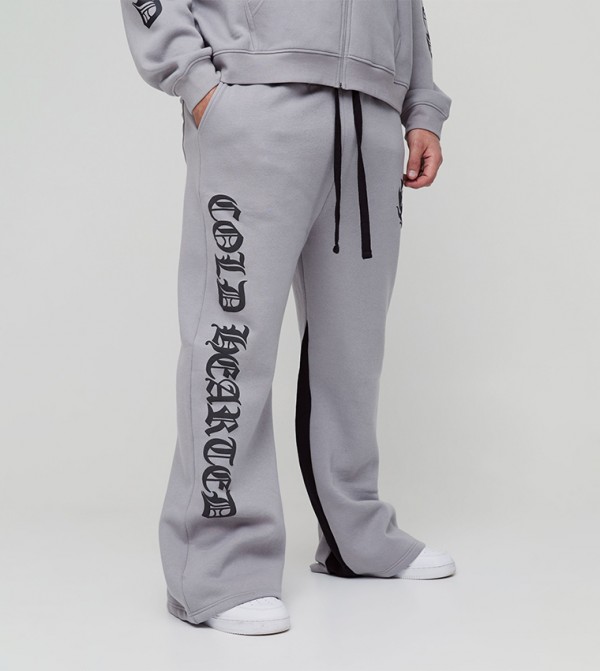 Plus & Tall Relaxed Fit Flare Cold Hearted Puff Print Gusset Sweatpants