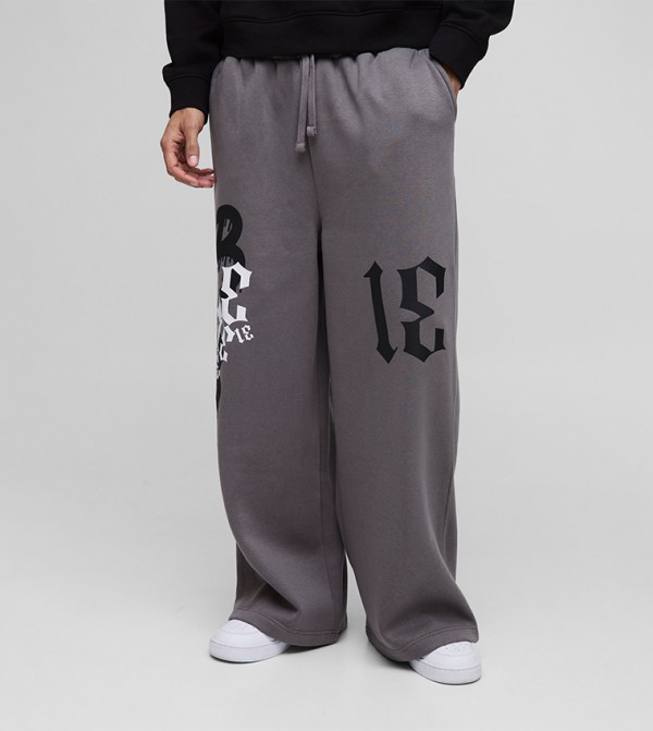 Extreme Wide Leg Grunge Varsity Sweatpants