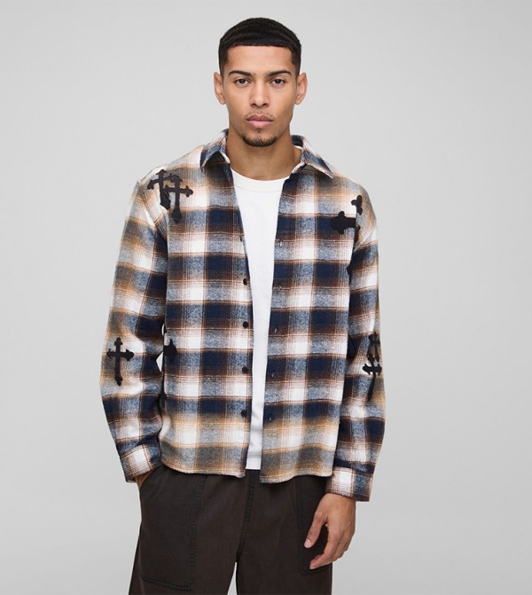 Plaid Long Sleeves Oversized Shirt