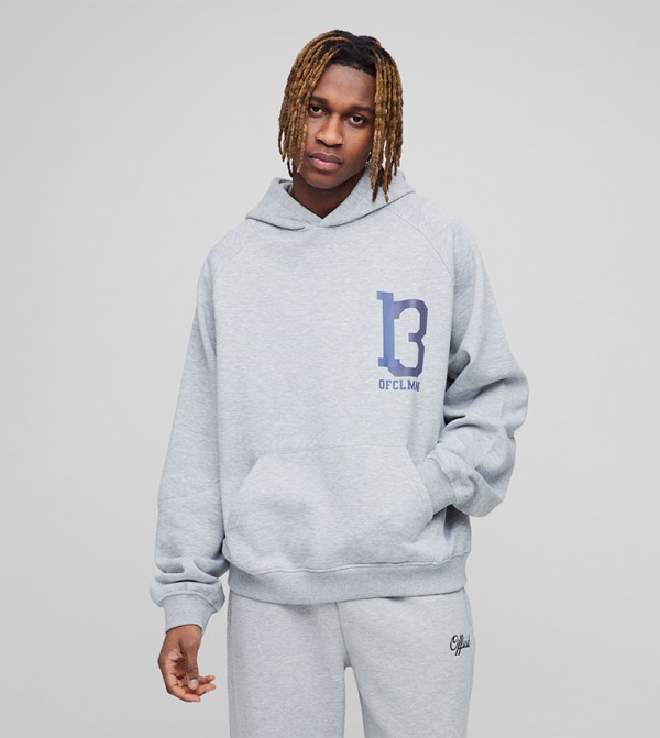 Tall 13 Print Varsity Oversized Hoodie