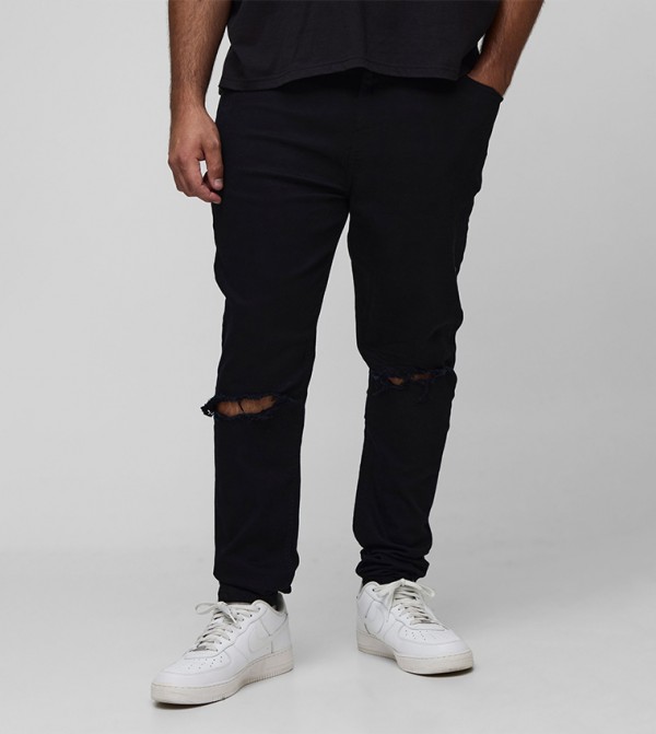 Busted Knee Stacked Skinny Fit Jeans