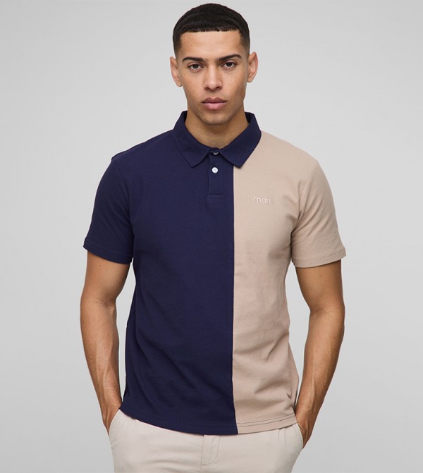 Color Block Short Sleeves Polo T-Shirt
