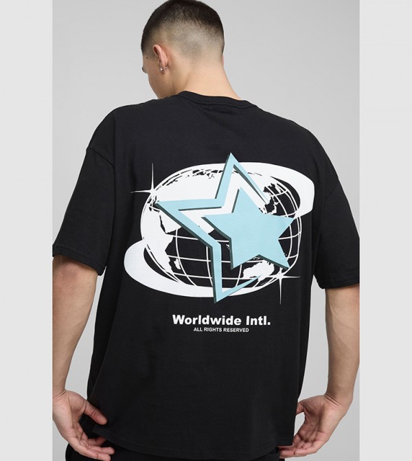 Official Globe Star Printed Oversized T-Shirt