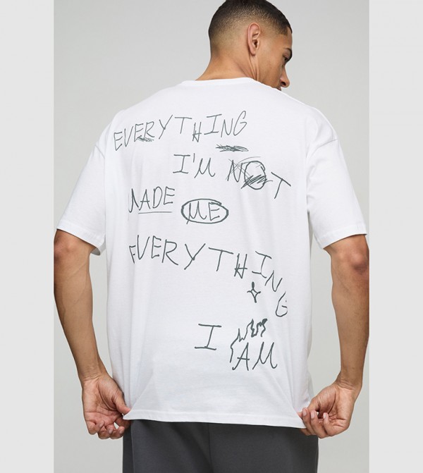 Slogan Back Printed Oversized T-Shirt