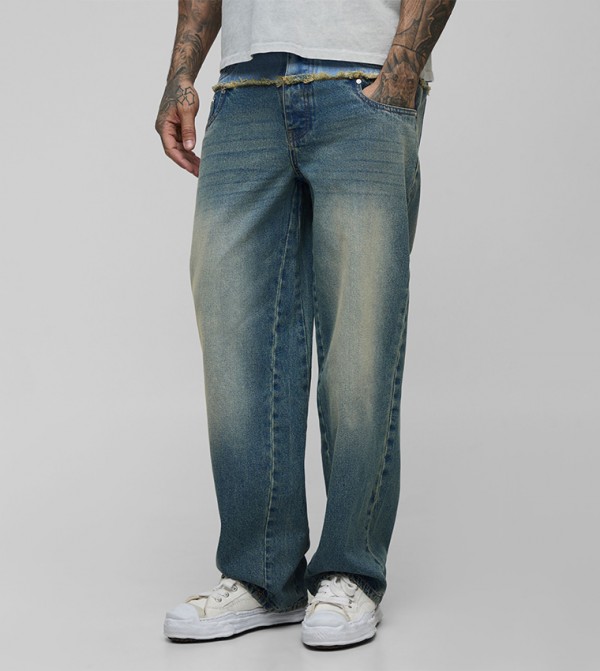 Tall Contrast Wash Relaxed Fit Jeans