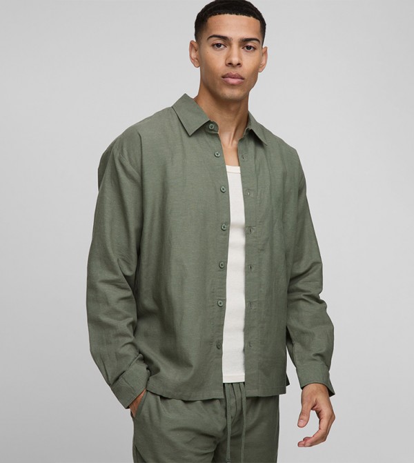 Linen Long Sleeves Oversized Shirt