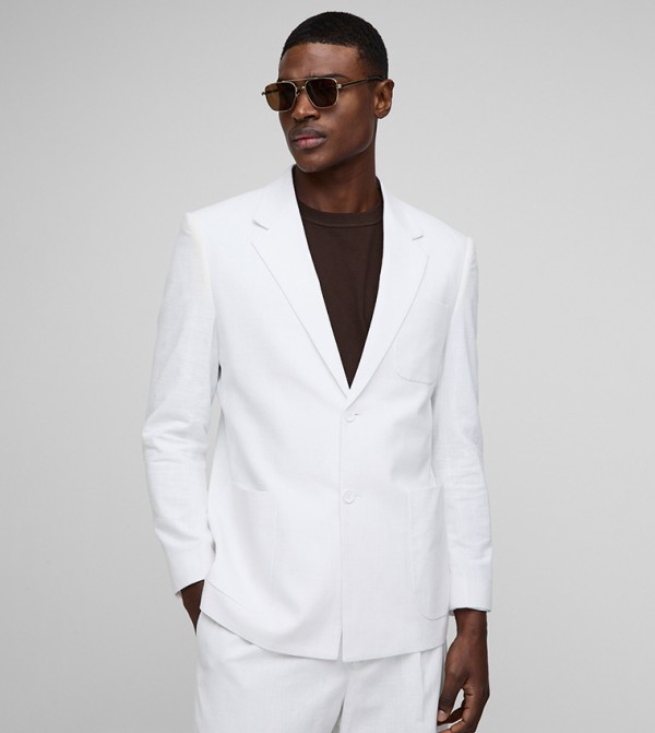 Linen Blend Relaxed Fit Blazer