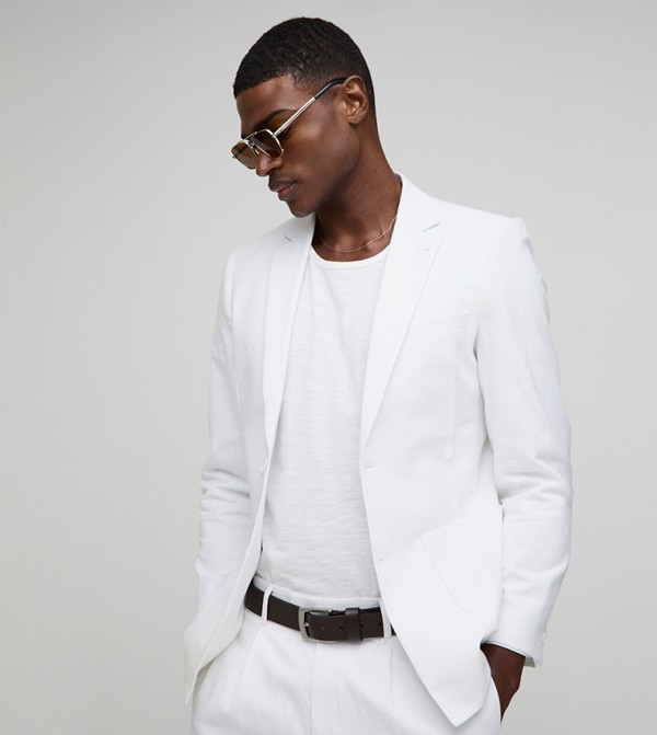 Linen Blend Slim Fit Blazer