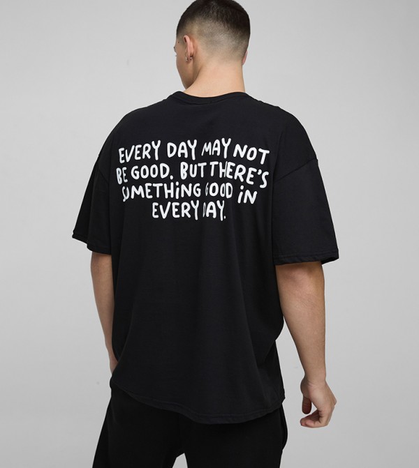 Back Printed Short Sleeves Oversized T-Shirt