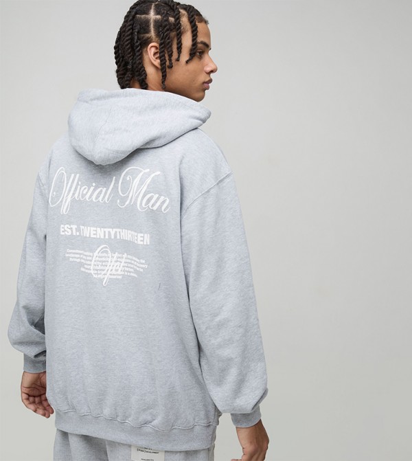 Printed Long Sleeves Oversized Hoodie