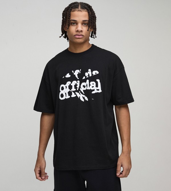 Official Graffiti Print Oversized T-Shirt