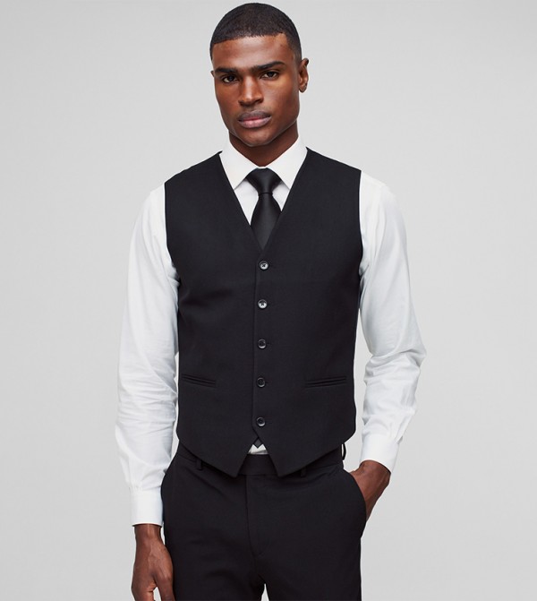 Solid Skinny Fit Waistcoat