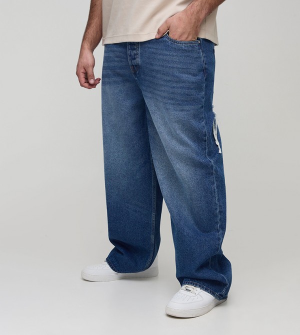Plus & Tall Rip & Repair Relaxed Fit Jeans