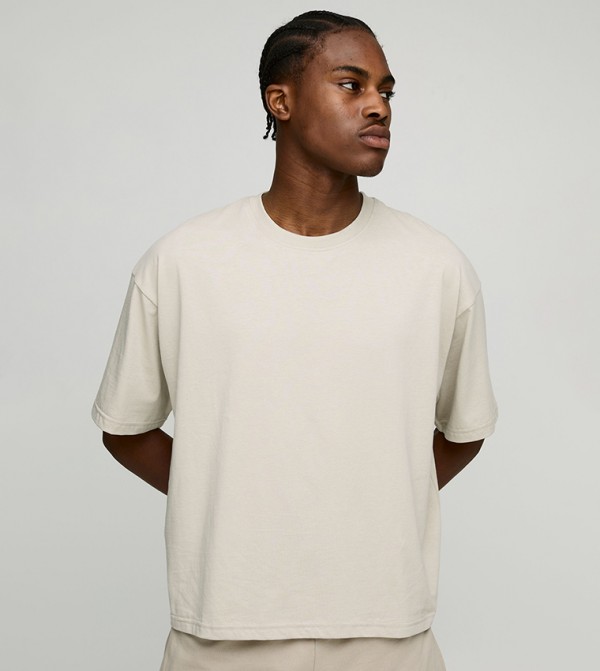 Solid Crew Neck Oversized T-Shirt