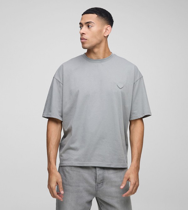 Emboss Heart Oversized Boxy T-Shirt