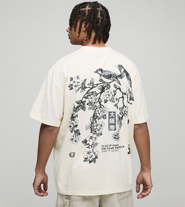 Blossom Floral Osaka Graphic Oversized T-Shirt