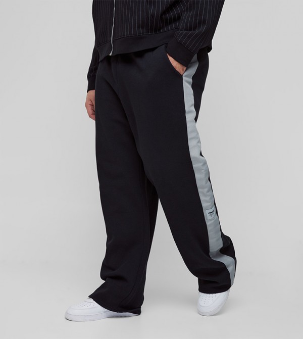 Plus & Tall Relaxed Fit Stripe Detail Woven Tab Sweatpants