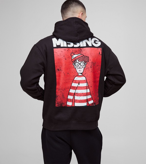 Where's Wally Print Oversized Hoodie