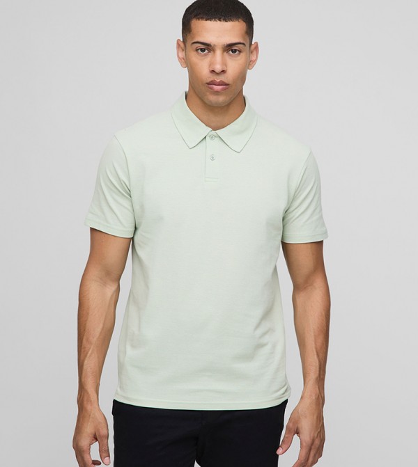 Solid Slim Fit Pique Polo T-Shirt