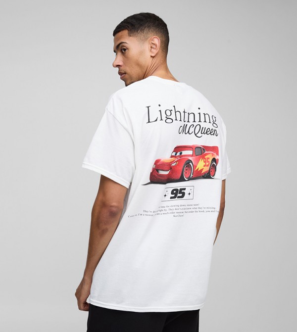 Pixar Cars Lightening Graphic License Oversized T-Shirt