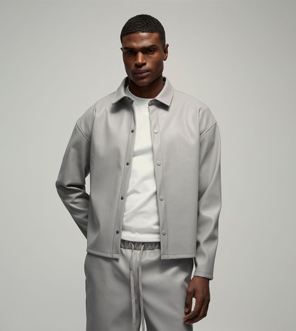 Embossed Pu Oversized Shirt