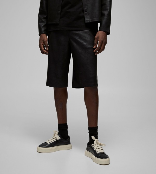 Antique Suedette Elastic Waist Shorts
