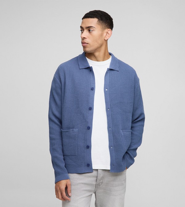 Textured Long Sleeves Knitted Shirt