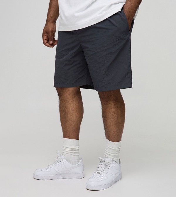Plus & Tall Elastic Waist Nylon Shorts