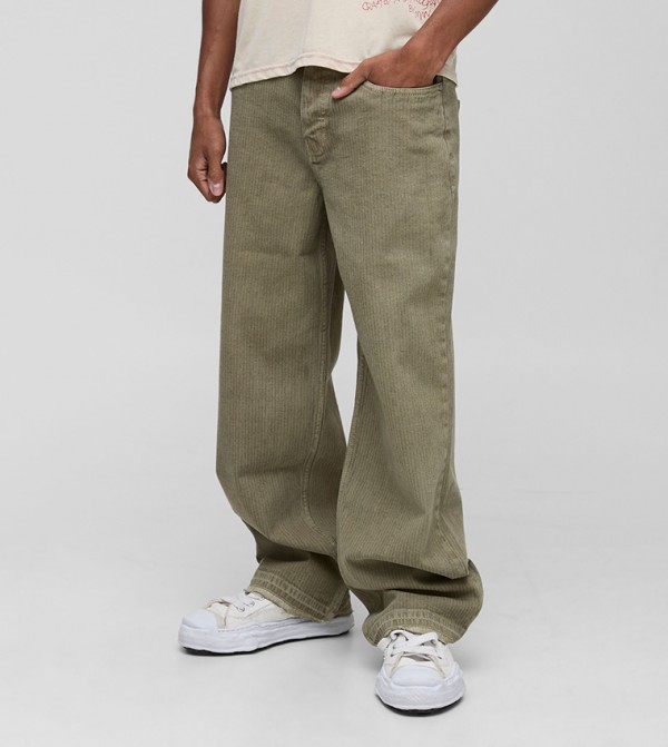 Herringbone Relaxed Fit Trousers